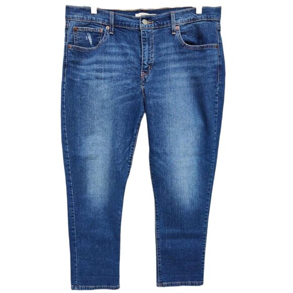 LEVI'S Blue Boyfriend Mid-Rise Jeans Size 16 - Picture 2 of 8